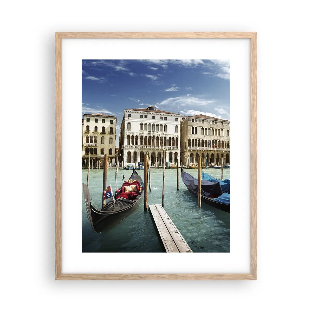 Poster in cornice rovere chiaro - Palazzi nel blu - 40x50 cm