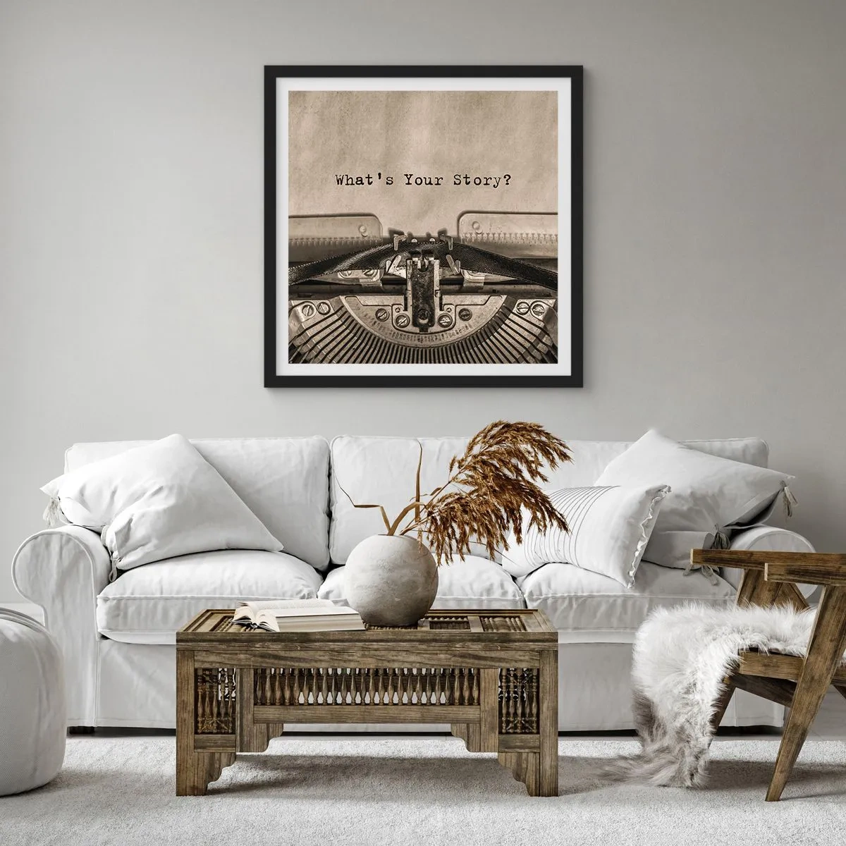 Poster in cornice nera - Rispondimi - 40x40 cm