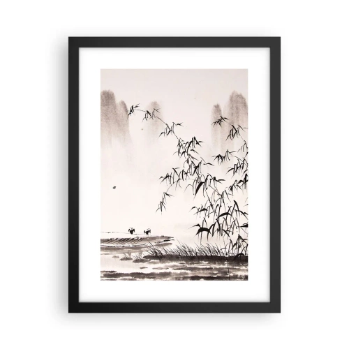 Poster in cornice nera - Il silenzio dei campi di riso - 30x40 cm