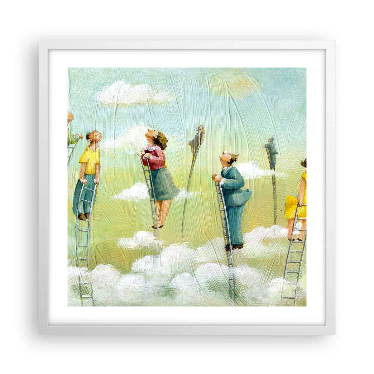 Poster in cornice bianca - Seguendo i propri sogni - 50x50 cm