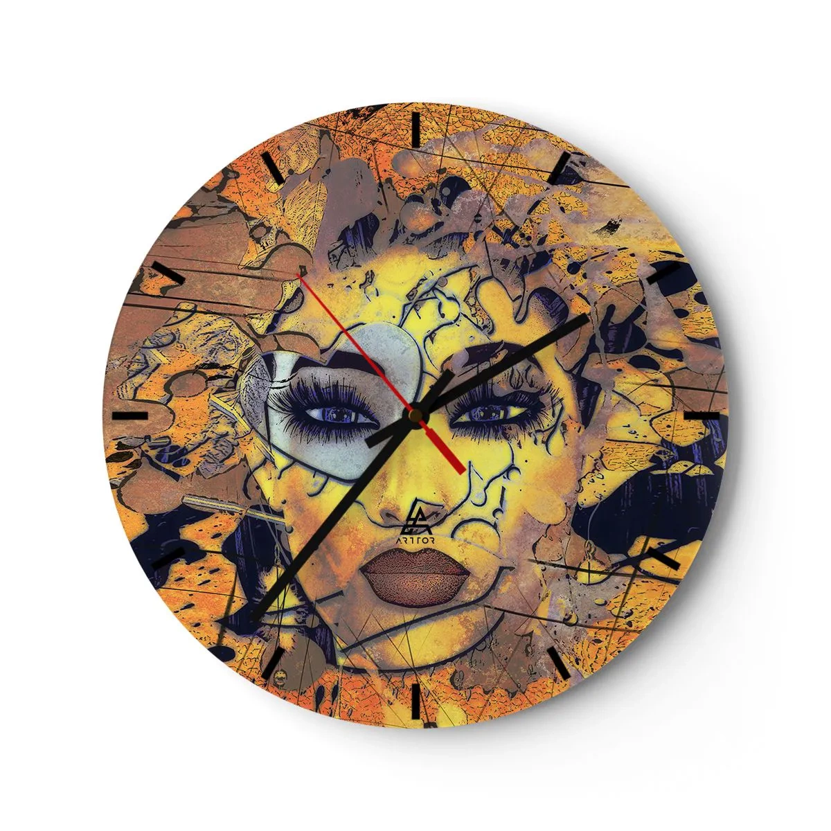 Orologio da parete - Orologio in Vetro - Bellezza solare - 40x40 cm