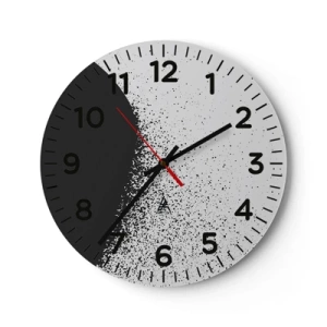 Orologio da parete - Orologio in Vetro - Il movimento delle particelle - 40x40 cm