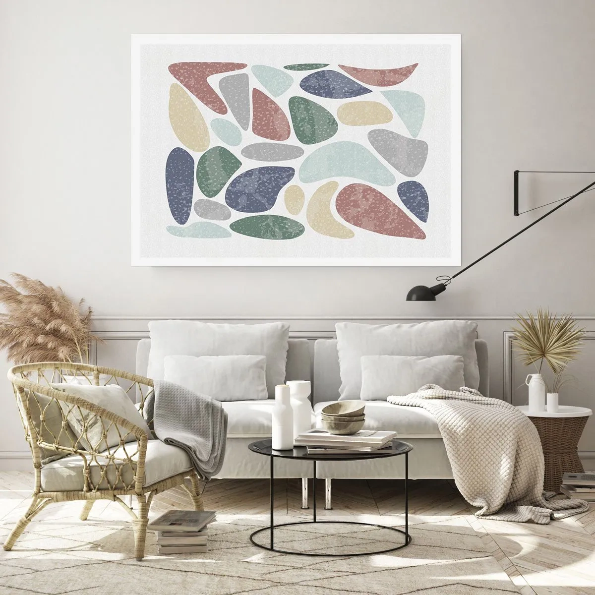 Poster - Mosaico di colori incipriati - 91x61 cm