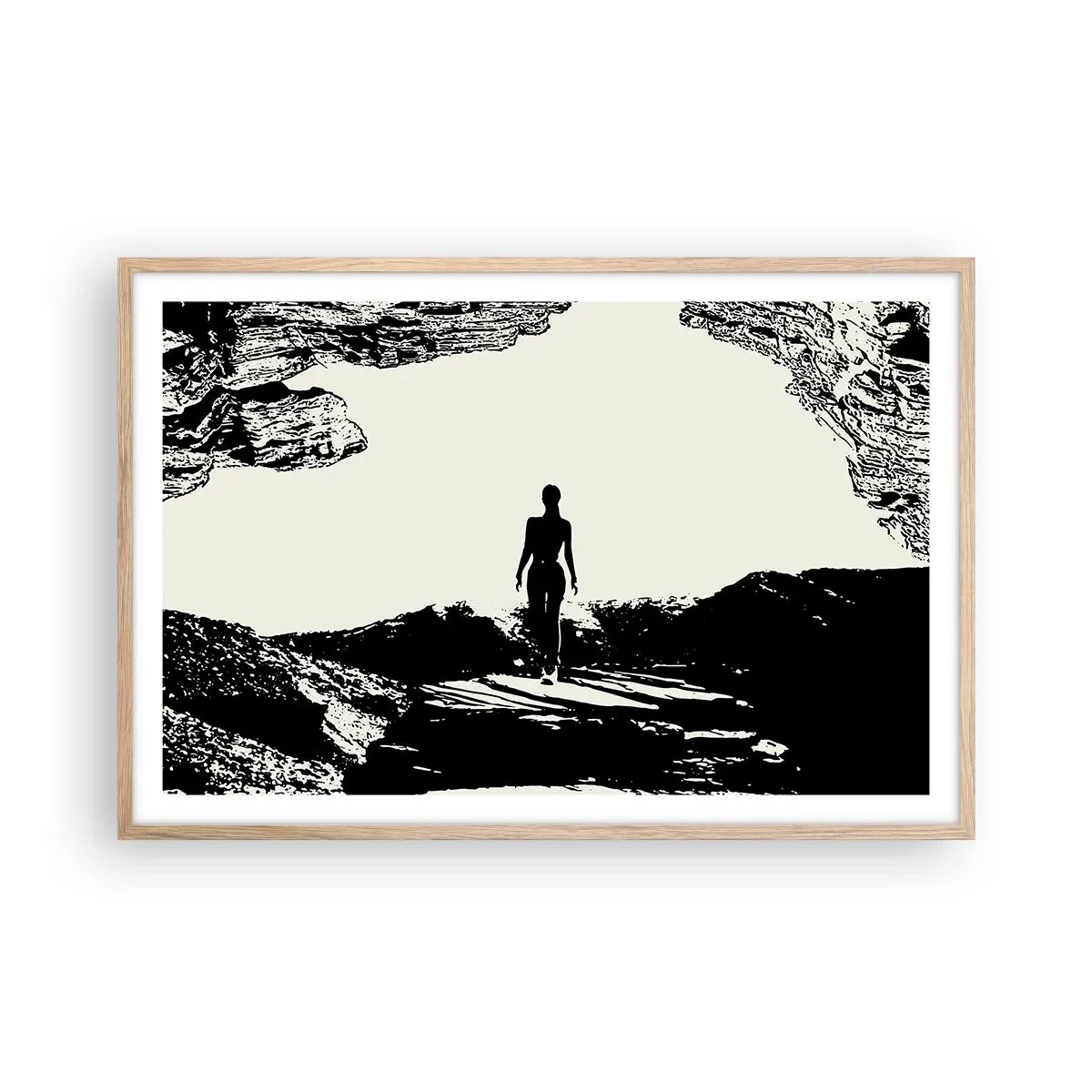 Poster in cornice rovere chiaro - Un nuovo sguardo - 91x61 cm