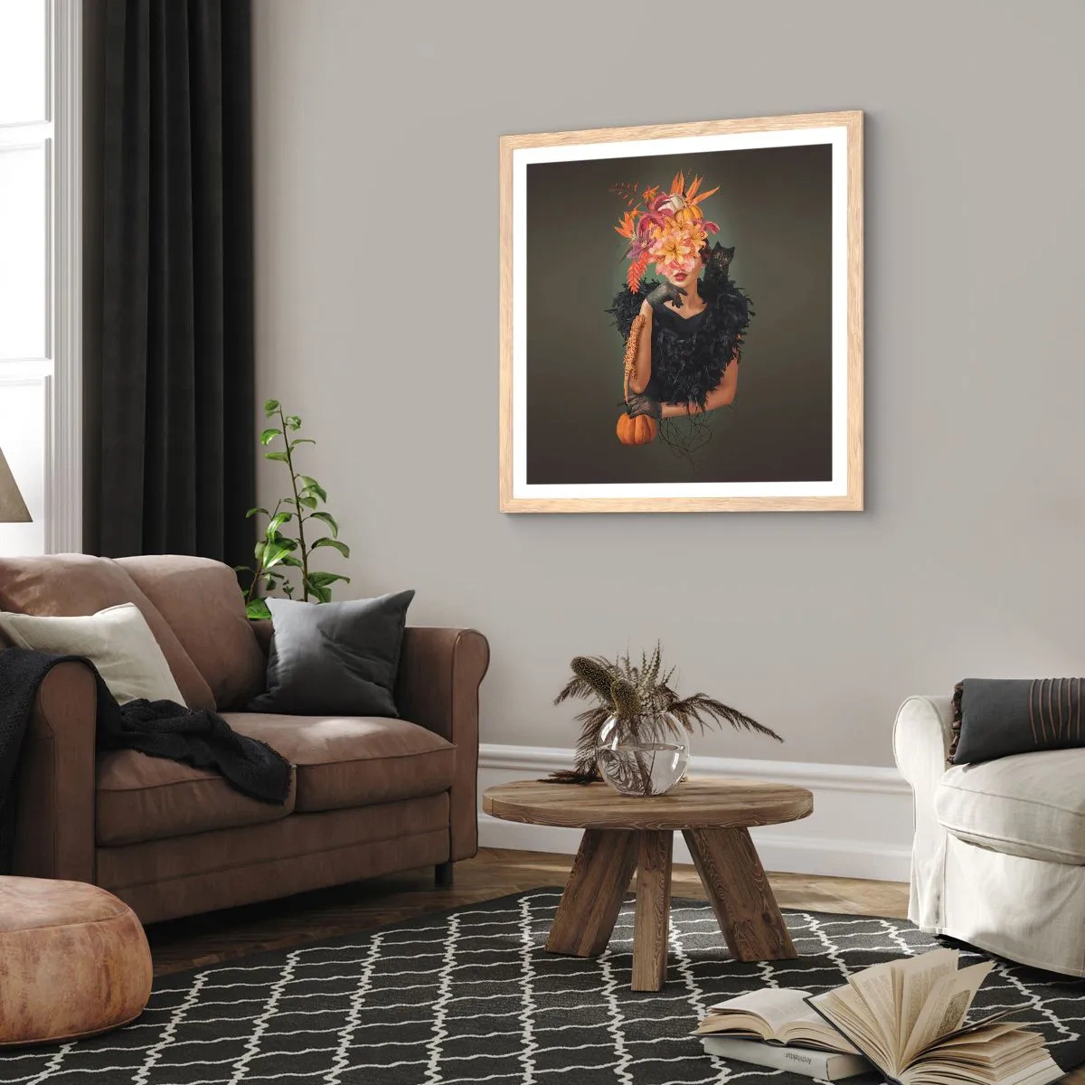 Poster in cornice rovere chiaro - L'incantesimo della strega - 30x30 cm