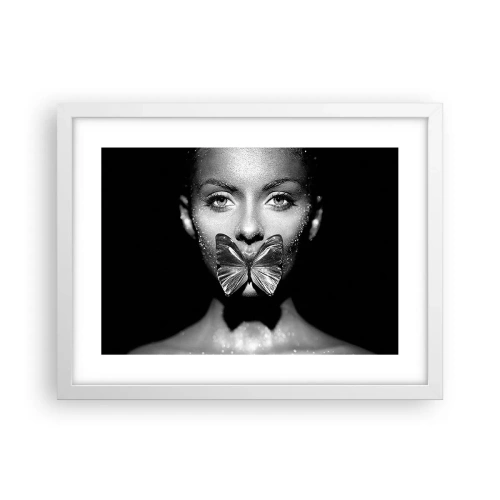 Poster in cornice bianca - Il bacio delle farfalle - 40x30 cm