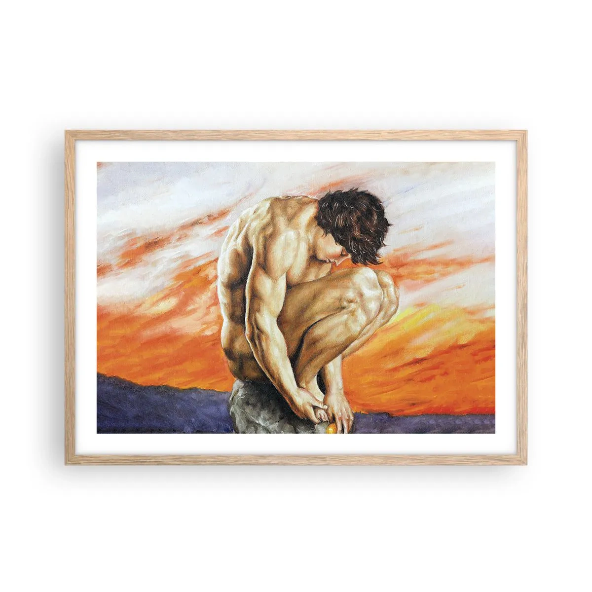 Poster in cornice rovere chiaro - Immerso in se stesso - 70x50 cm