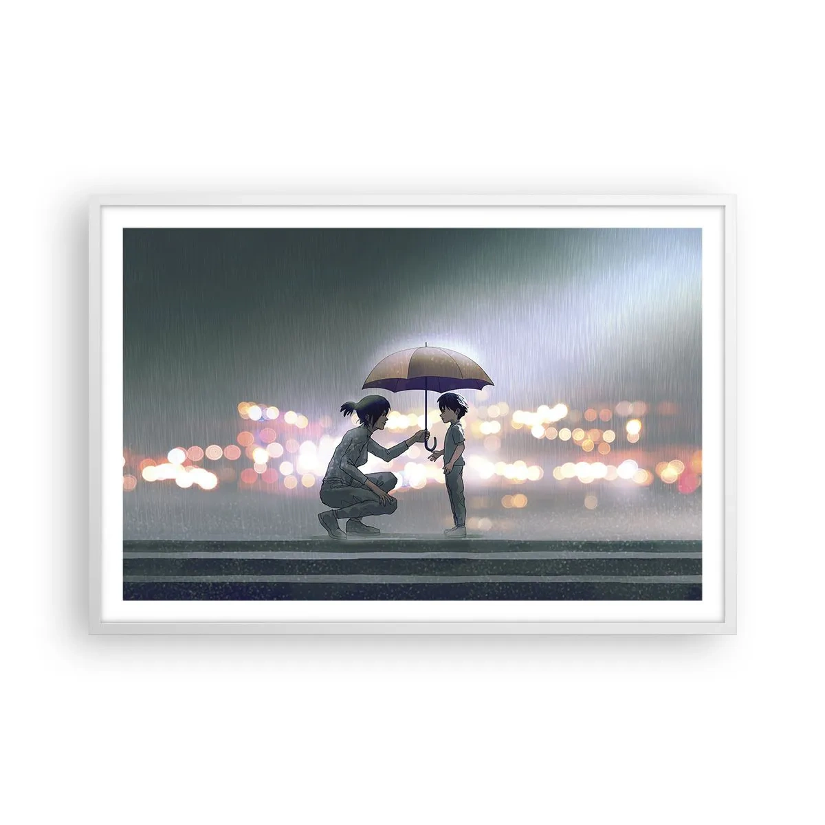 Poster in cornice bianca - E già tutto va bene - 91x61 cm