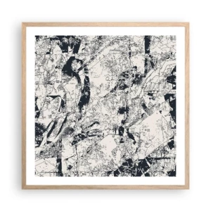 Poster in cornice rovere chiaro - La compenetrazione degli opposti - 60x60 cm