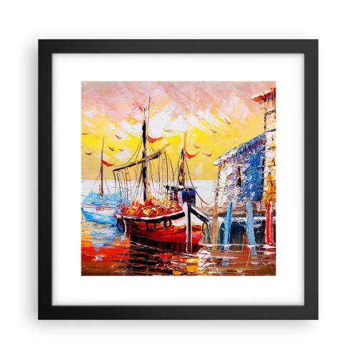 Poster in cornice nera - Ritorno felice - 30x30 cm
