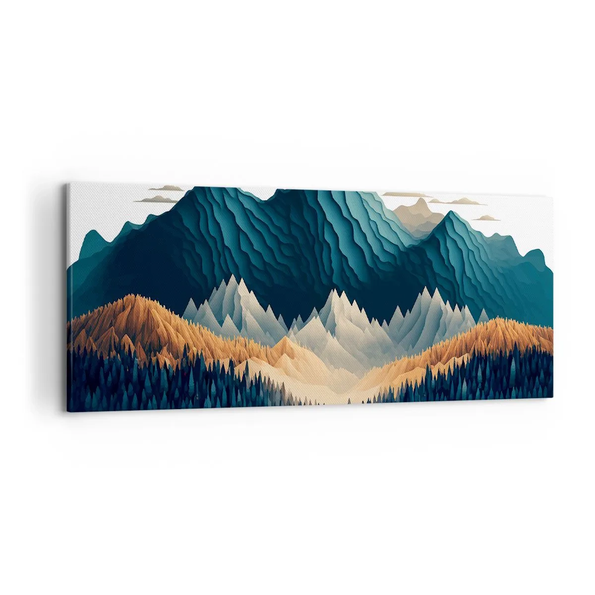 Quadro su tela - Stampe su Tela - Montagne pittoresche sul lago al tramonto - 120x50cm - Perfetto paesaggio montano - Decorazione murale moderna per soggiorno e camera da letto ARTTOR