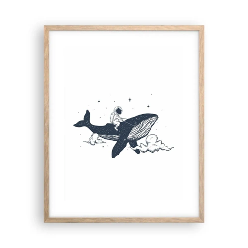 Poster in cornice rovere chiaro - Avventura nello spazio - 40x50 cm
