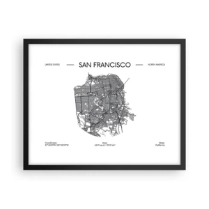 Poster in cornice nera - Anatomia di San Francisco - 50x40 cm