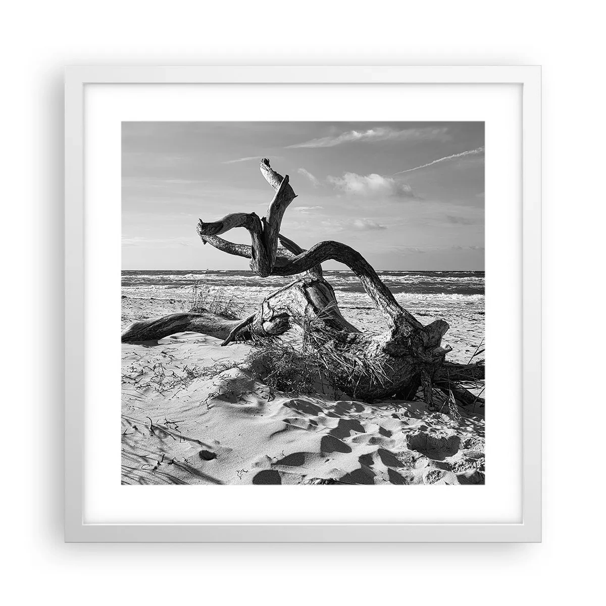 Poster in cornice bianca - Scolpito dal mare - 40x40 cm