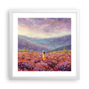 Poster in cornice bianca - Nel mondo di lavanda - 40x40 cm