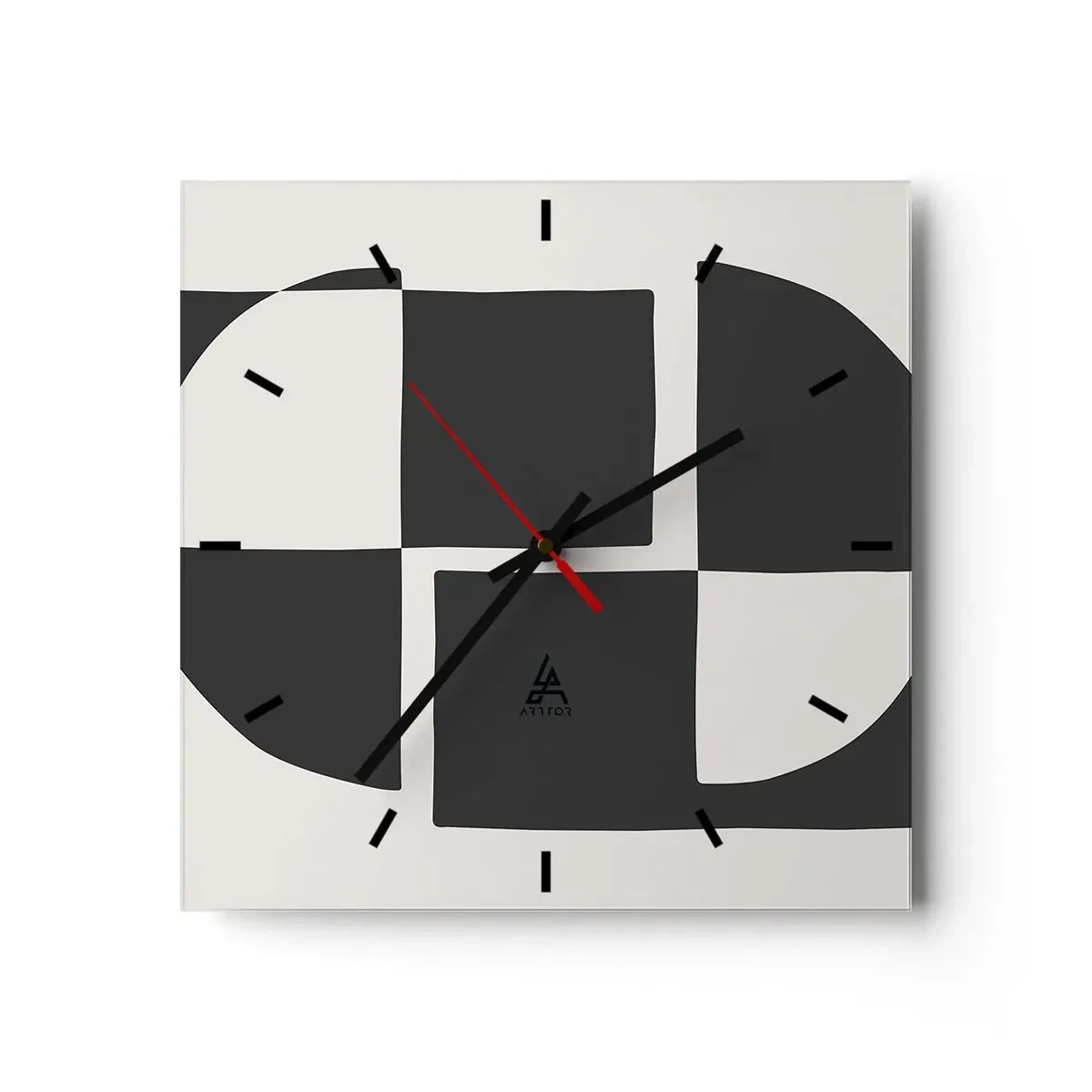 Orologio da parete - Orologio in Vetro - Antitesi - sintesi - 40x40 cm
