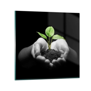 Quadro su vetro - Amo la natura, la proteggo - 30x30 cm