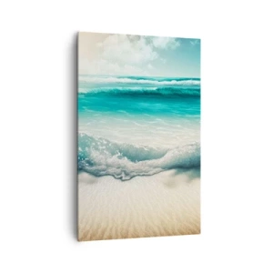 Quadro su tela - Stampe su Tela - Onde dell'oceano su una spiaggia di sabbia chiara - 80x120cm - La calma dell'oceano - Decorazione murale moderna per soggiorno e camera da letto ARTTOR