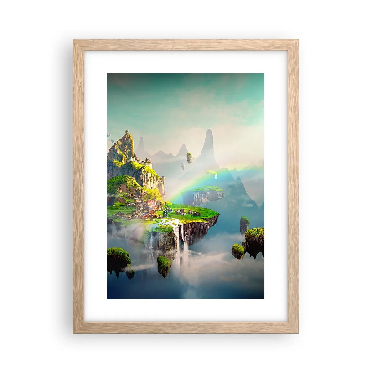 Poster in cornice rovere chiaro - In mezzo al cielo: isole fortunate - 30x40 cm