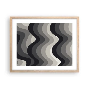 Poster in cornice rovere chiaro - Un'onda dopo l'altra - 50x40 cm