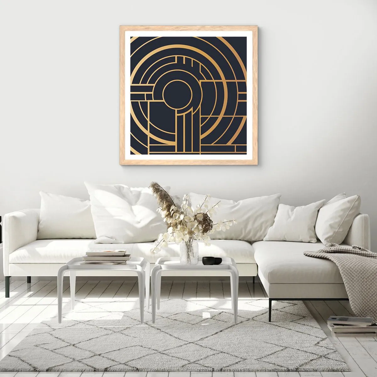 Poster in cornice rovere chiaro - Il giro delle cose - 40x40 cm