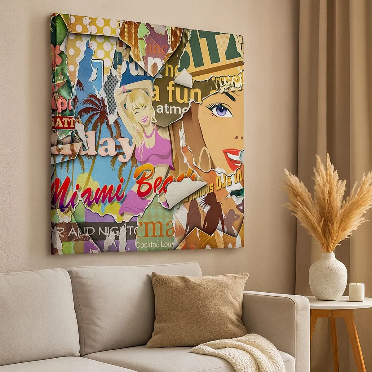 Quadro su tela - Stampe su Tela - Retrospettiva di vacanza - 30x30 cm