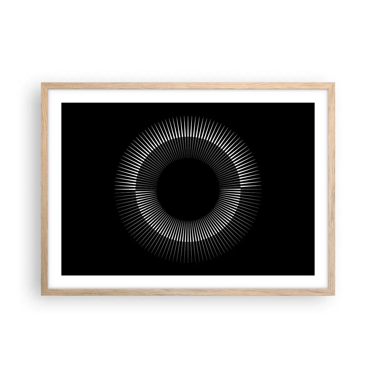 Poster in cornice rovere chiaro - Sole nero - 70x50 cm