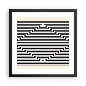 Poster in cornice nera - Illusione geometrica - 40x40 cm