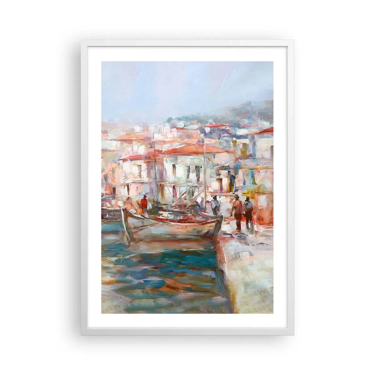 Poster in cornice bianca - Vacanze in pastello - 50x70 cm