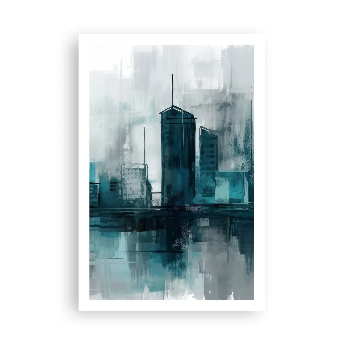 Poster - La città al colore della pioggia - 61x91 cm