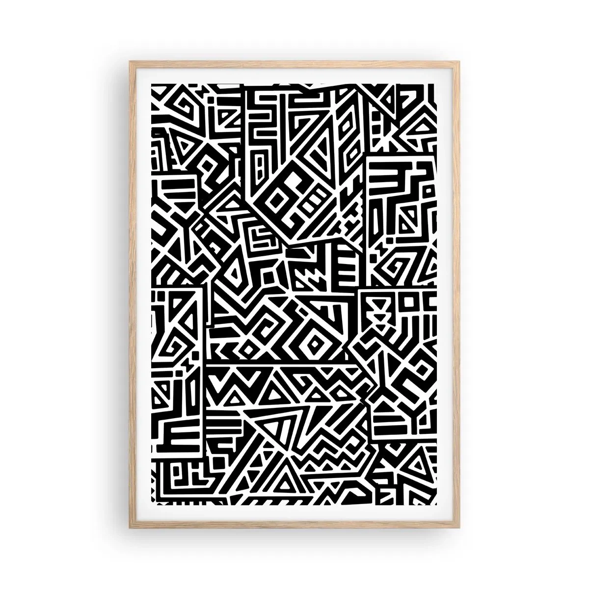 Poster in cornice rovere chiaro - Composizione precolombiana - 70x100 cm