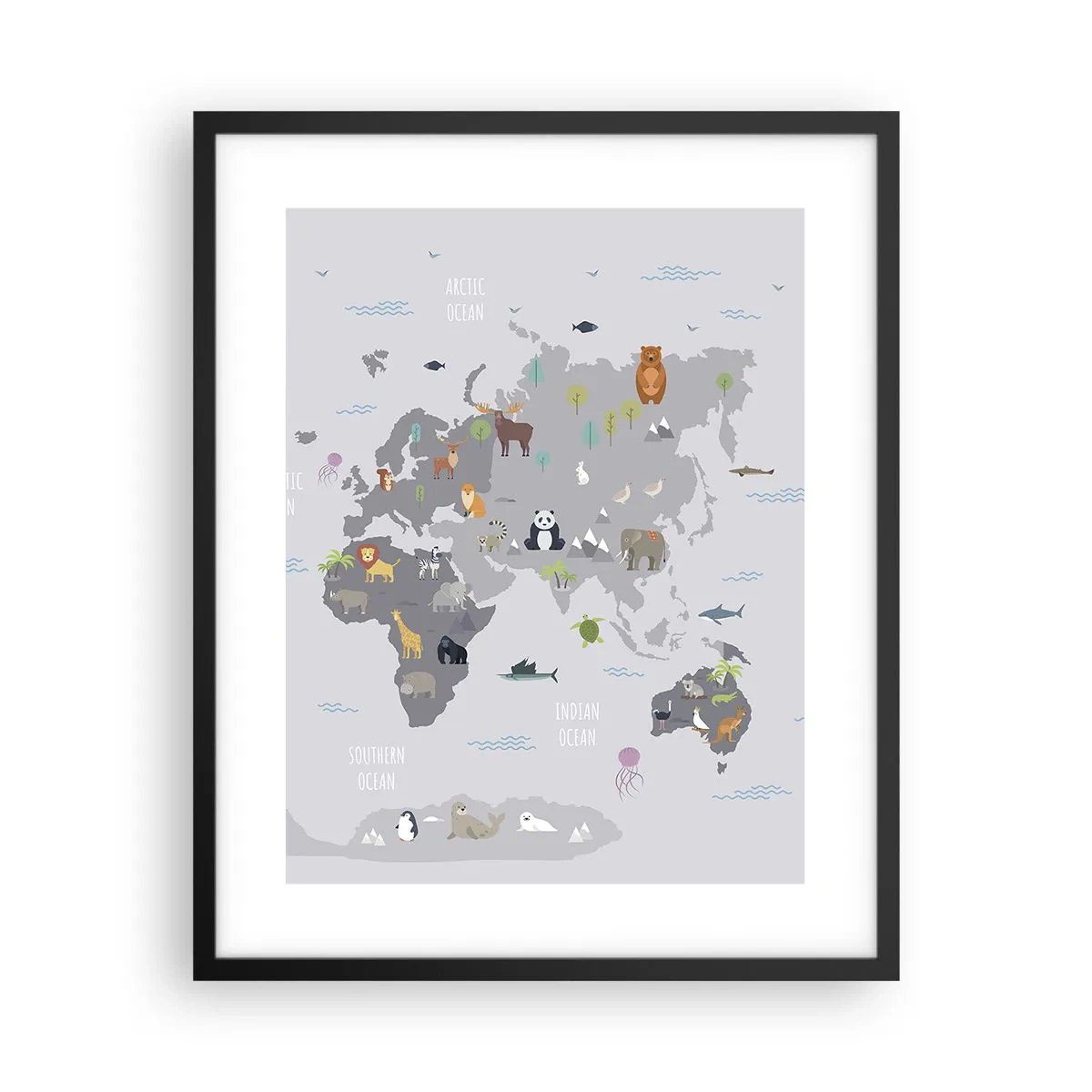 Poster in cornice nera - Dimmi di dove sei... - 40x50 cm