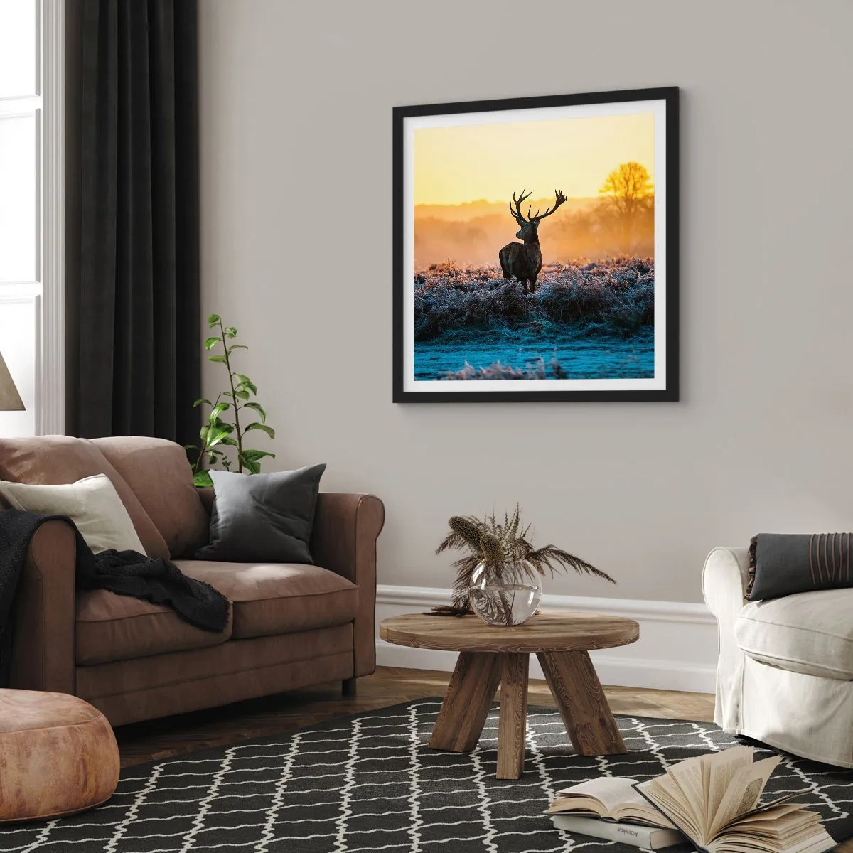 Poster in cornice nera - Incoronato nelle sue terre - 60x60 cm