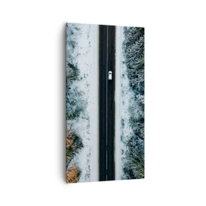 Quadro su tela - Stampe su Tela - Tagliando la foresta invernale - 55x100 cm