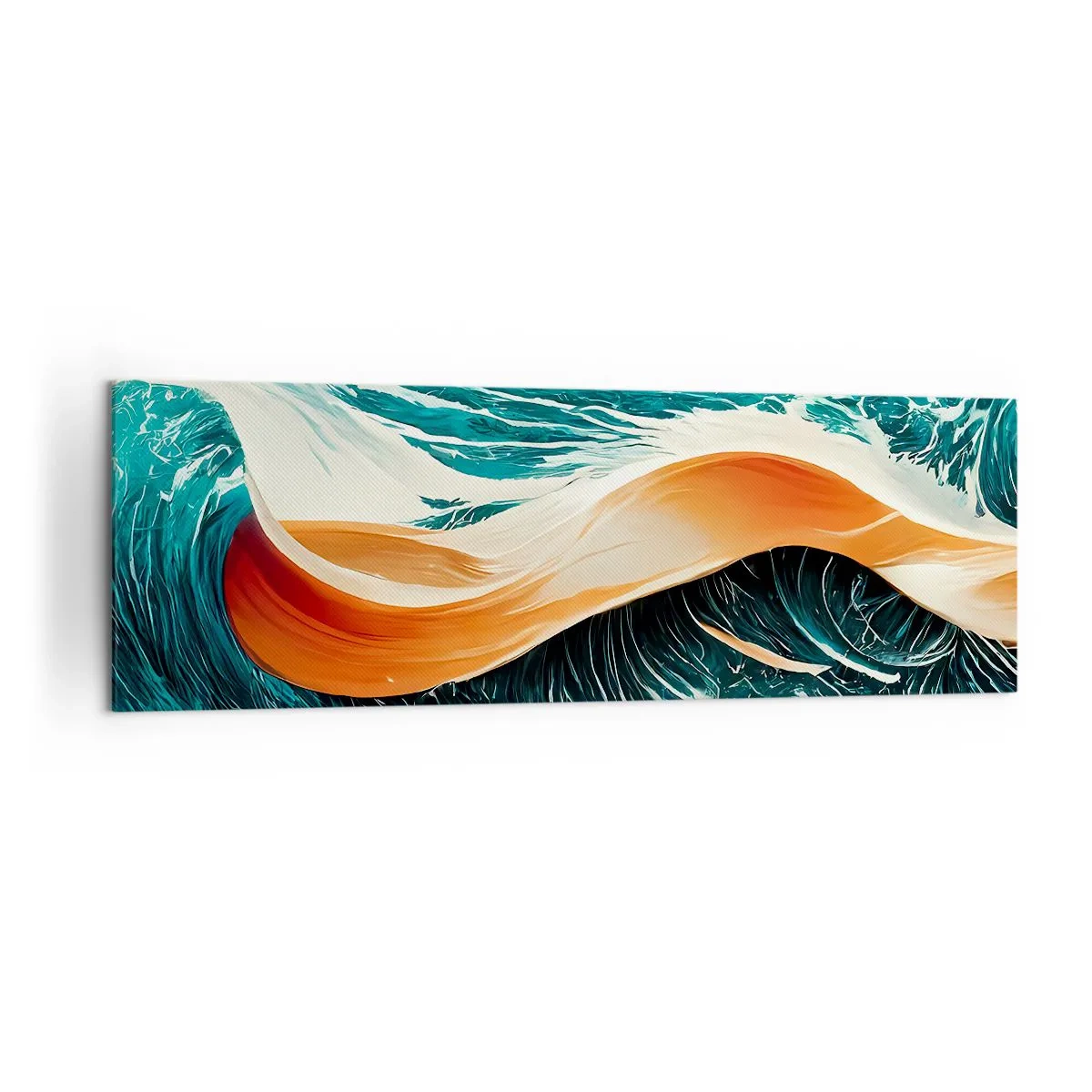 Quadro su tela - Stampe su Tela - Onde marine dinamiche con nastro astratto - 160x50cm - Il sogno del surfista - Decorazione murale moderna per soggiorno e camera da letto ARTTOR