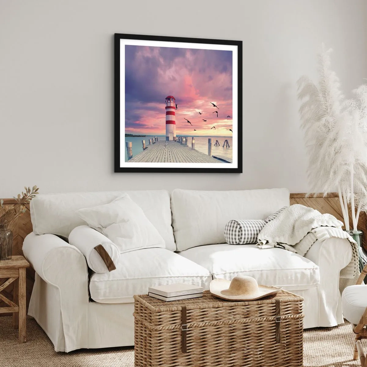 Poster in cornice nera - Tempo di tornare in porto - 50x50 cm