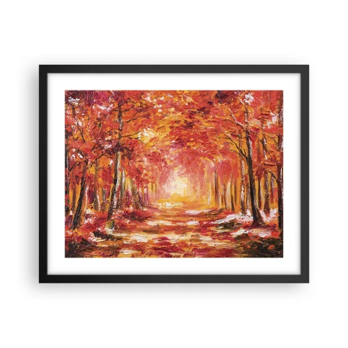 Poster in cornice nera - Foresta di rame - 50x40 cm