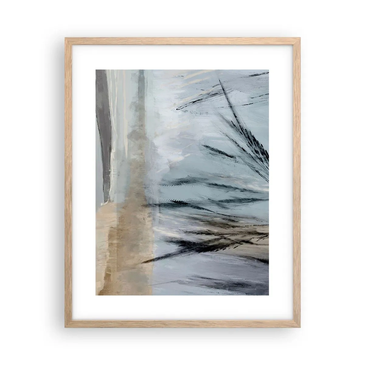 Poster in cornice rovere chiaro - Campi d'inverno - 40x50 cm