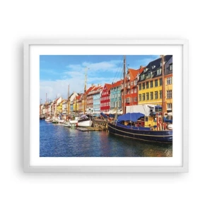 Poster in cornice bianca - Riva gioiosa - 50x40 cm