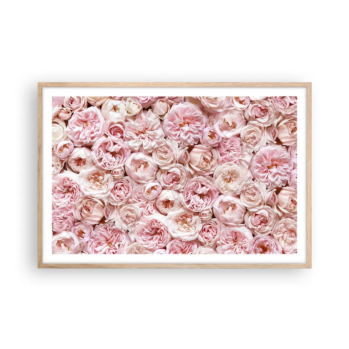 Poster in cornice rovere chiaro - Coperto di rose - 91x61 cm