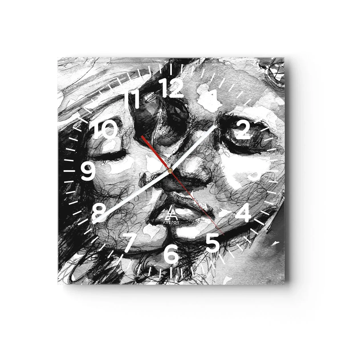 Orologio da parete - Orologio in Vetro - Un attimo di tenerezza - 40x40 cm