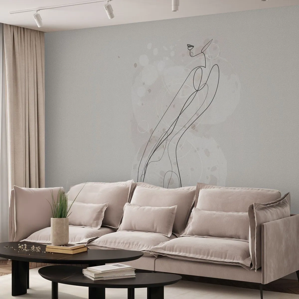 Fotomurali Premium Canvas - Errando con lo sguardo - Grafica, Linea artistica, Donne - 250x175 cm