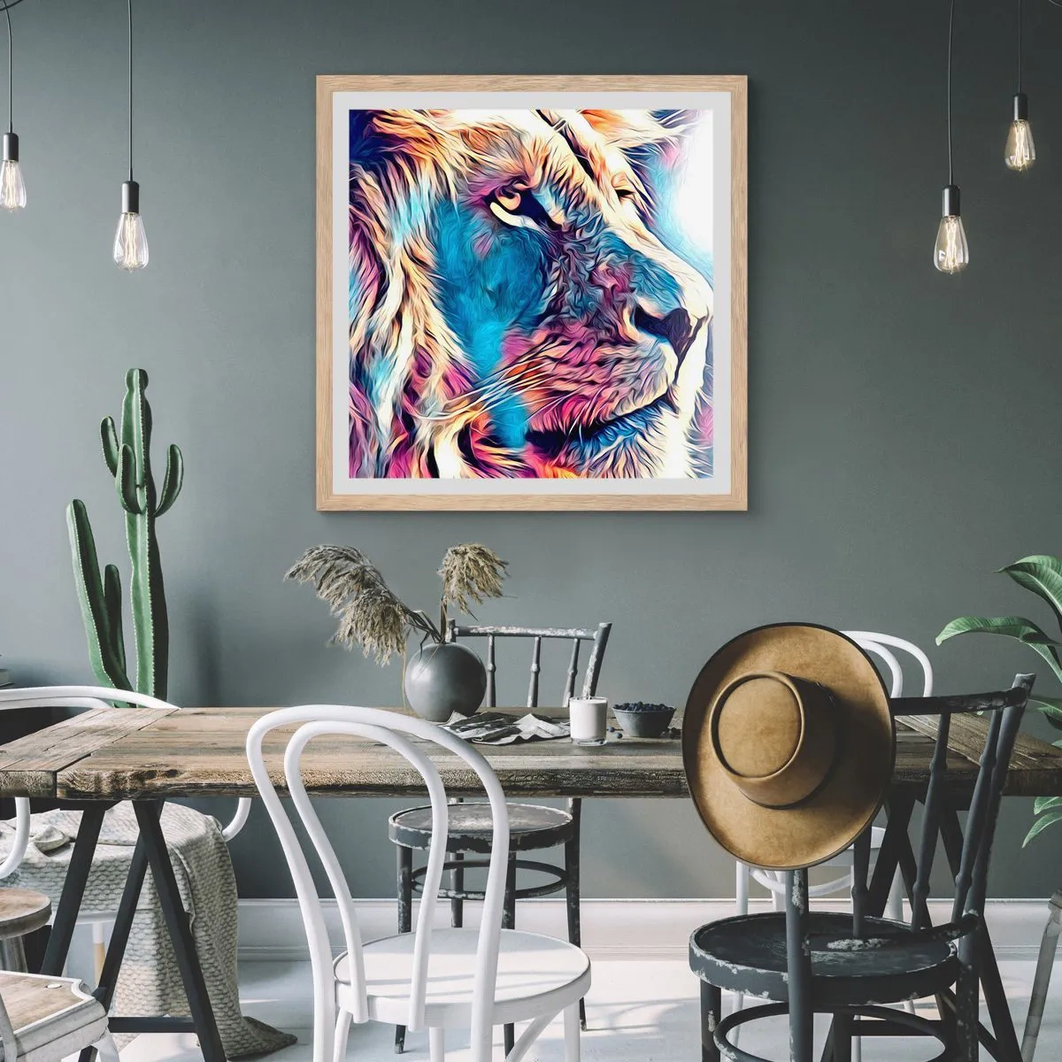 Poster in cornice rovere chiaro - La saggezza della natura - 60x60 cm