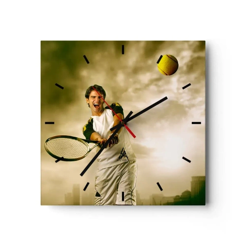 Orologio da parete - Orologio in Vetro - Energia e gioia - 40x40 cm