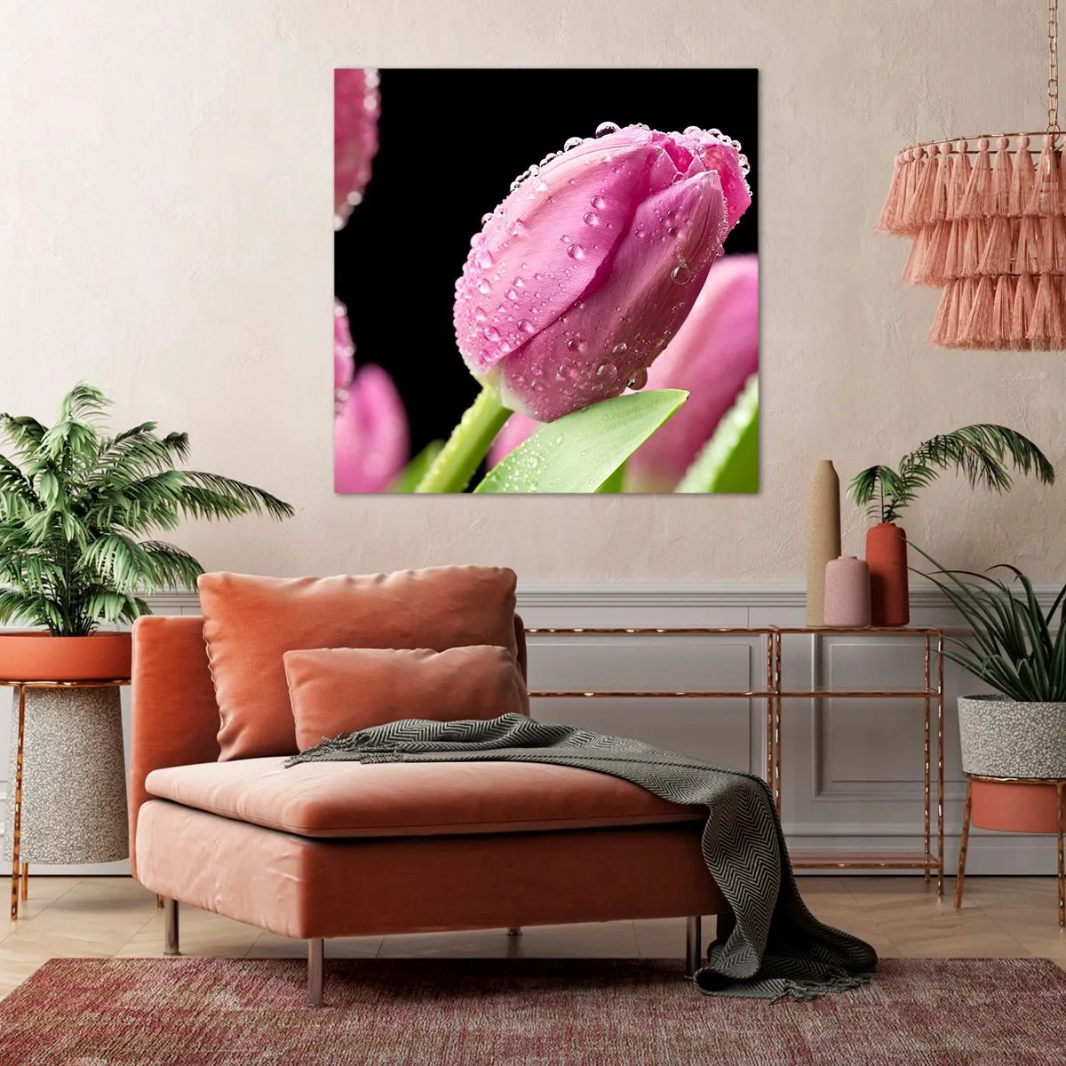 Quadro su tela - Stampe su Tela - Sogno lilla nella rugiada - 50x50 cm