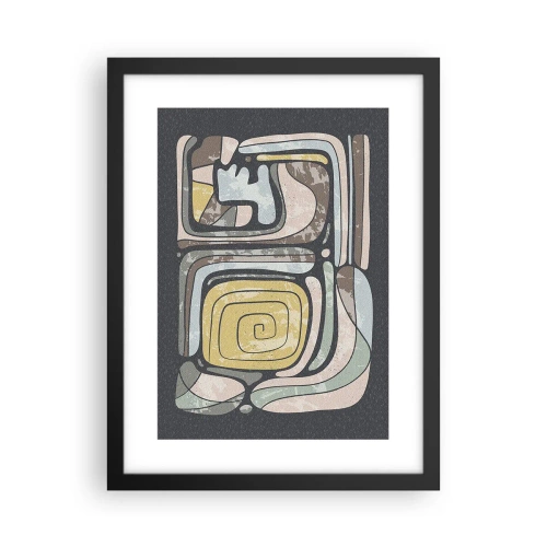 Poster in cornice nera - Astrazione in spirito precolombiano - 30x40 cm