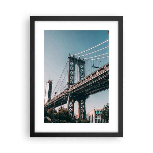 Poster in cornice nera - Sopra le onde della città - 30x40 cm