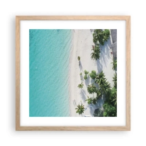 Poster in cornice rovere chiaro - Vacanze in paradiso - 40x40 cm