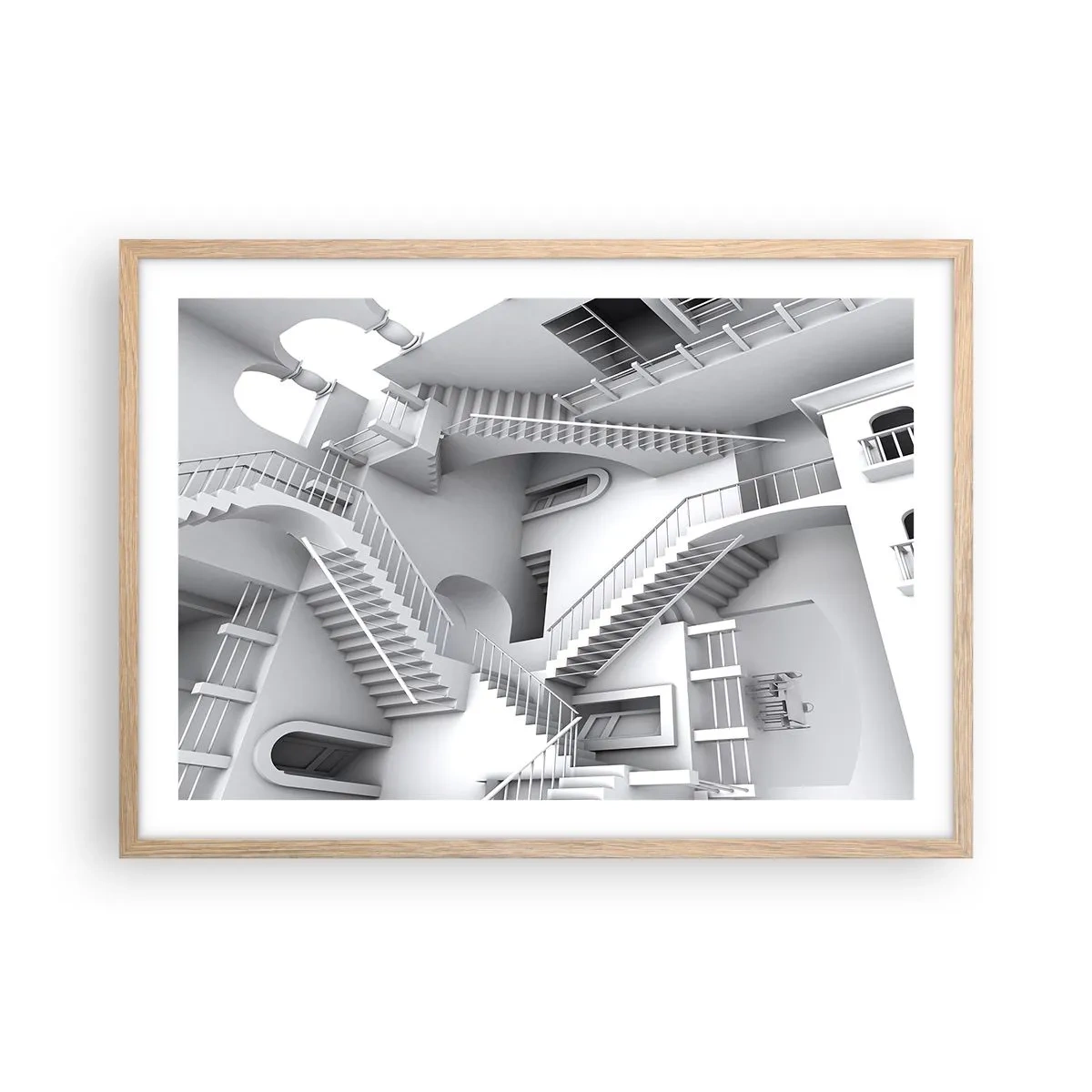 Poster in cornice rovere chiaro - Il paradosso dello spazio - 70x50 cm