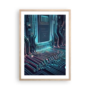 Poster in cornice rovere chiaro - Sto pensando qualcosa... - 50x70 cm